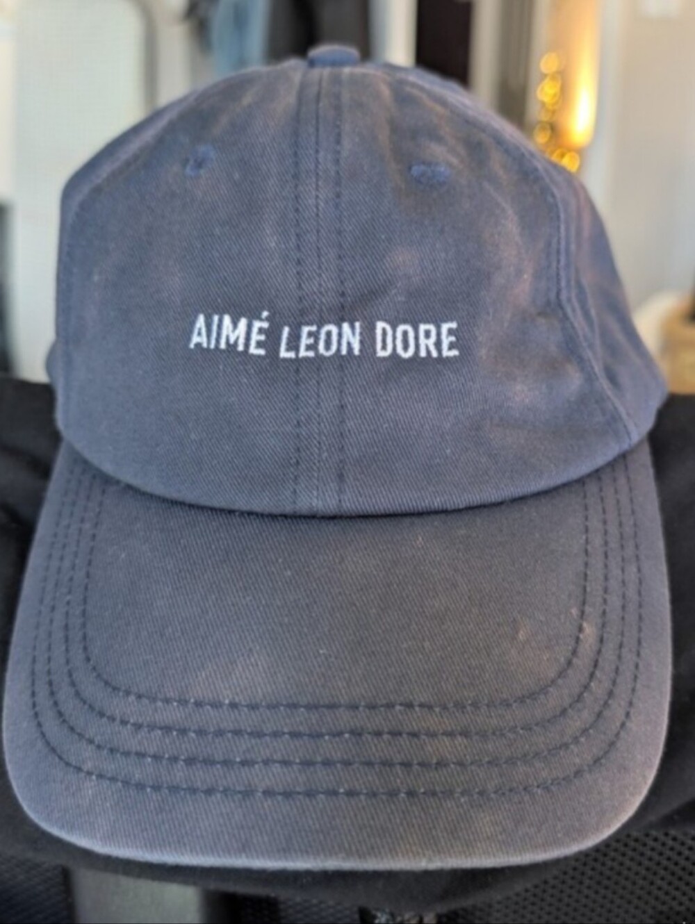 Aime Leon Dore Black Baseball Cap with White Label